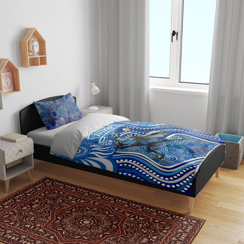 Adelaide Strikers Bedding Set Indigenous Dot Art Superhero Batter Tribal Pattern