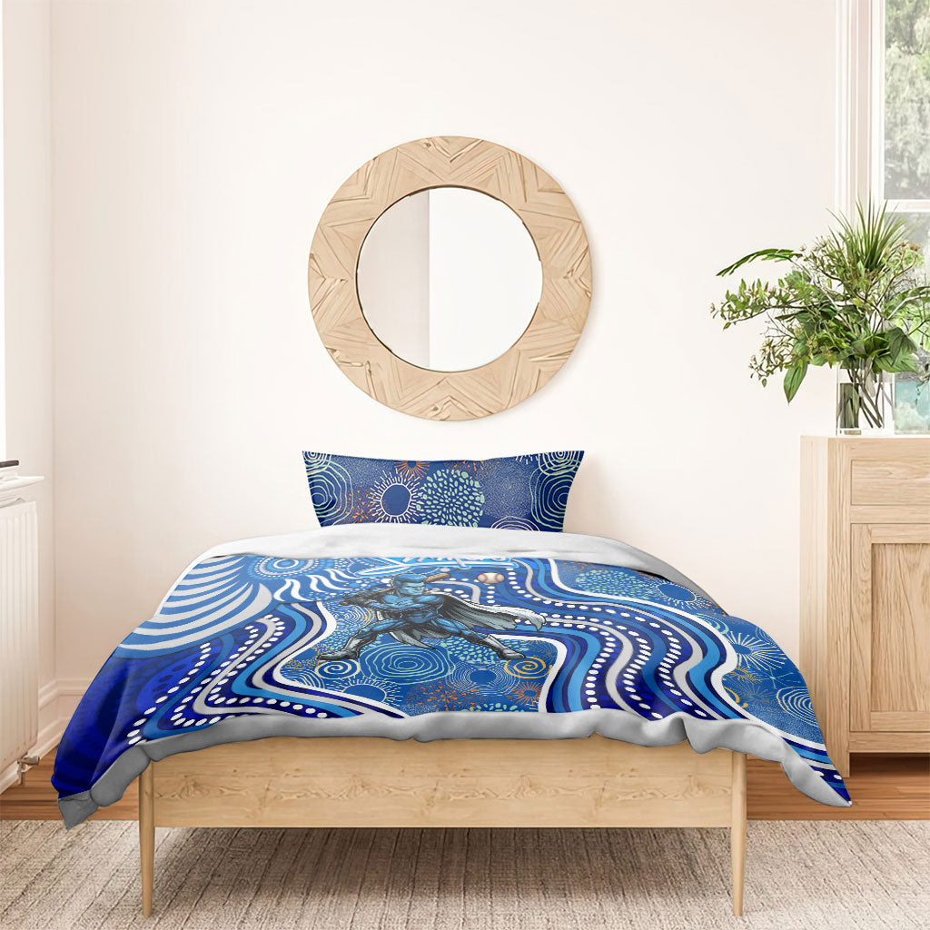 Adelaide Strikers Bedding Set Indigenous Dot Art Superhero Batter Tribal Pattern