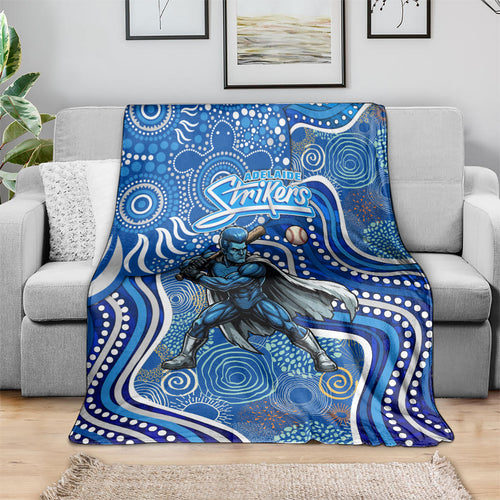 Adelaide Strikers Blanket Indigenous Dot Art Superhero Batter Tribal Pattern