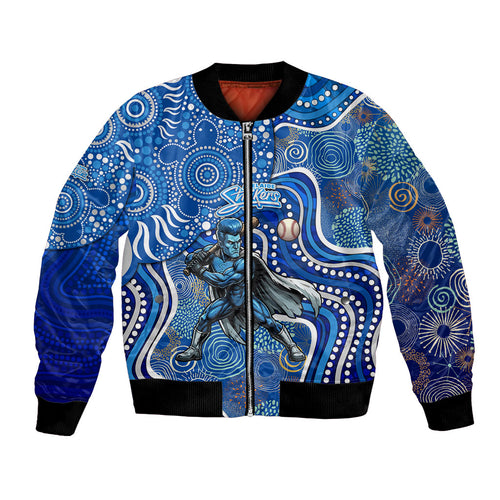 Adelaide Strikers Bomber Jacket Indigenous Dot Art Superhero Batter Tribal Pattern