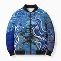 Adelaide Strikers Bomber Puffer Jacket Indigenous Dot Art Superhero Batter Tribal Pattern