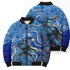 Adelaide Strikers Bomber Puffer Jacket Indigenous Dot Art Superhero Batter Tribal Pattern