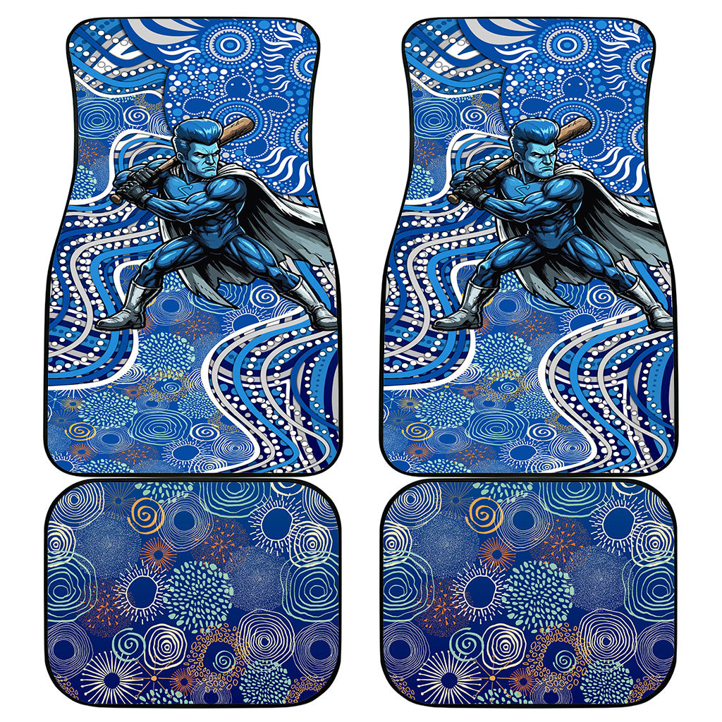 Adelaide Strikers Car Mats Indigenous Dot Art Superhero Batter Tribal Pattern