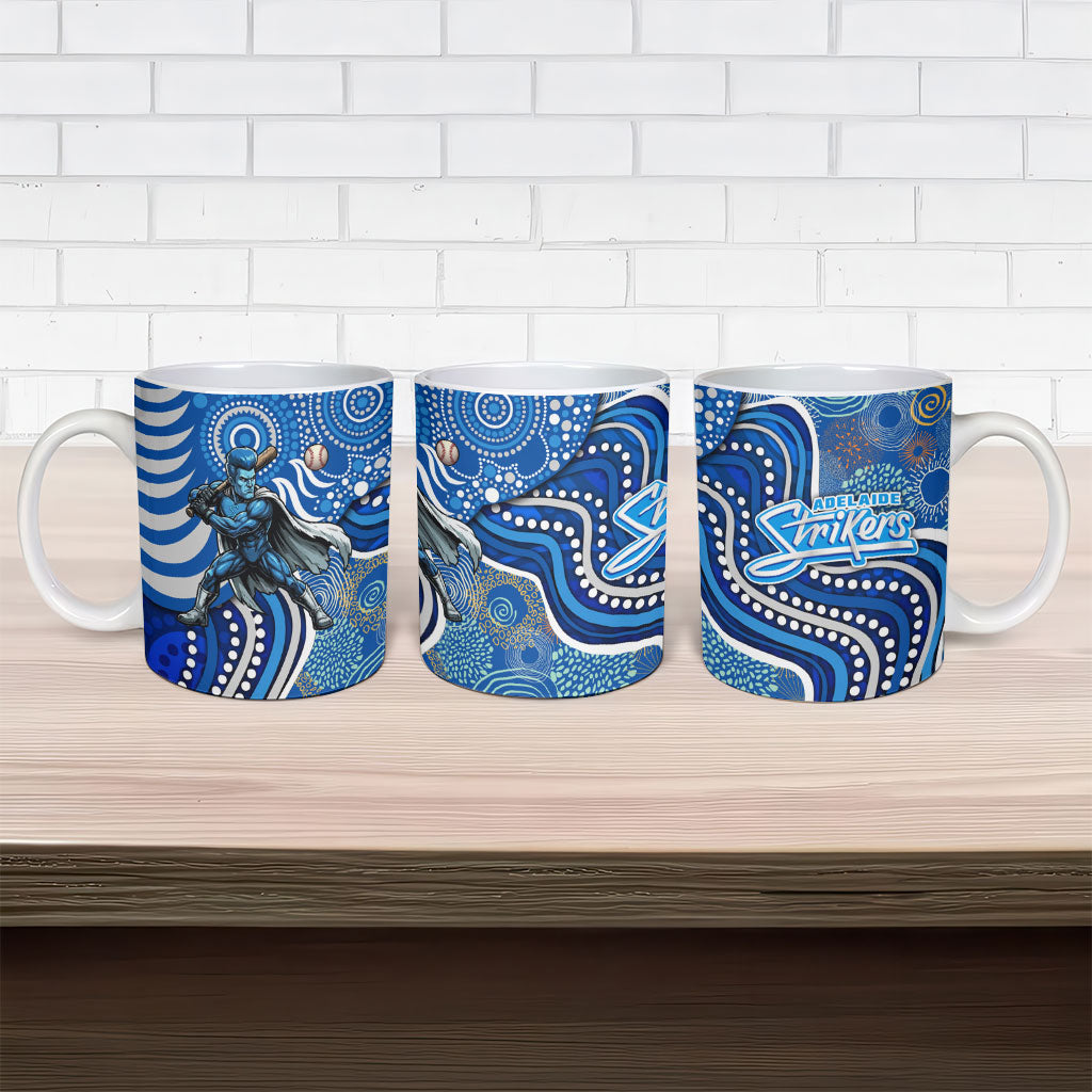 Adelaide Strikers Ceramic Mug Indigenous Dot Art Superhero Batter Tribal Pattern