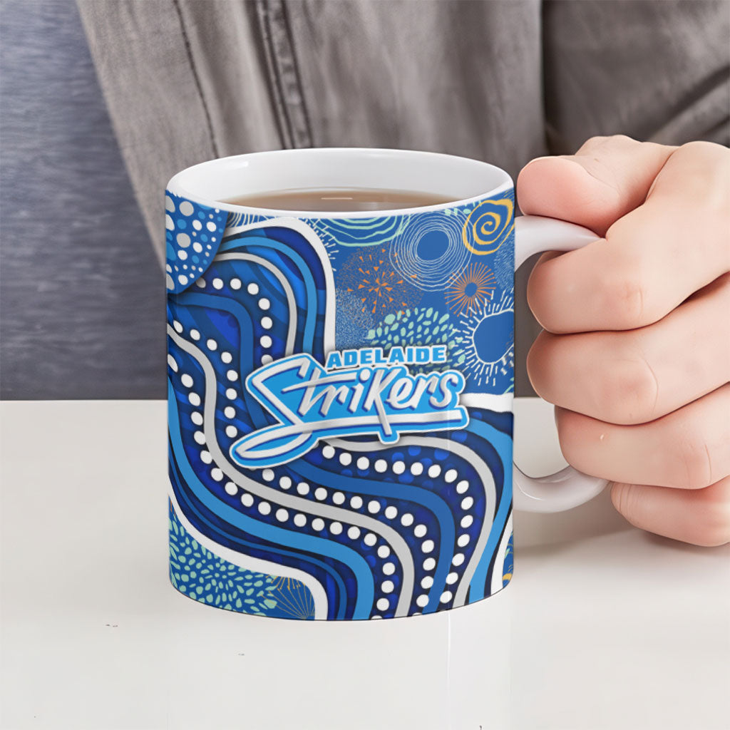 Adelaide Strikers Ceramic Mug Indigenous Dot Art Superhero Batter Tribal Pattern