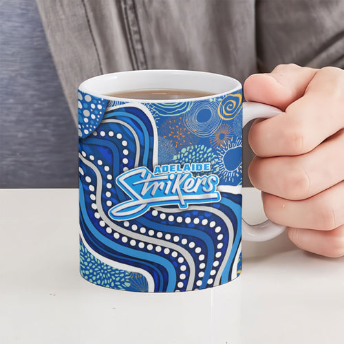 Adelaide Strikers Ceramic Mug Indigenous Dot Art Superhero Batter Tribal Pattern