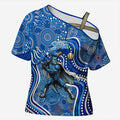 Adelaide Strikers Cross Shoulder Shirt Indigenous Dot Art Superhero Batter Tribal Pattern