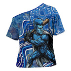 Adelaide Strikers Cross Shoulder Shirt Indigenous Dot Art Superhero Batter Tribal Pattern