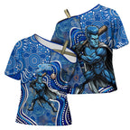 Adelaide Strikers Cross Shoulder Shirt Indigenous Dot Art Superhero Batter Tribal Pattern