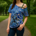 Adelaide Strikers Cross Shoulder Shirt Indigenous Dot Art Superhero Batter Tribal Pattern