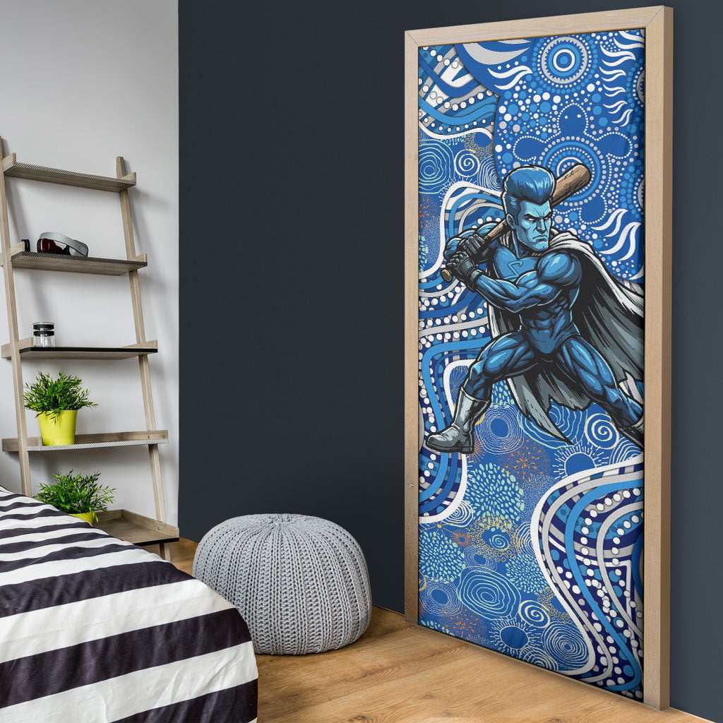 Adelaide Strikers Door Cover Indigenous Dot Art Superhero Batter Tribal Pattern