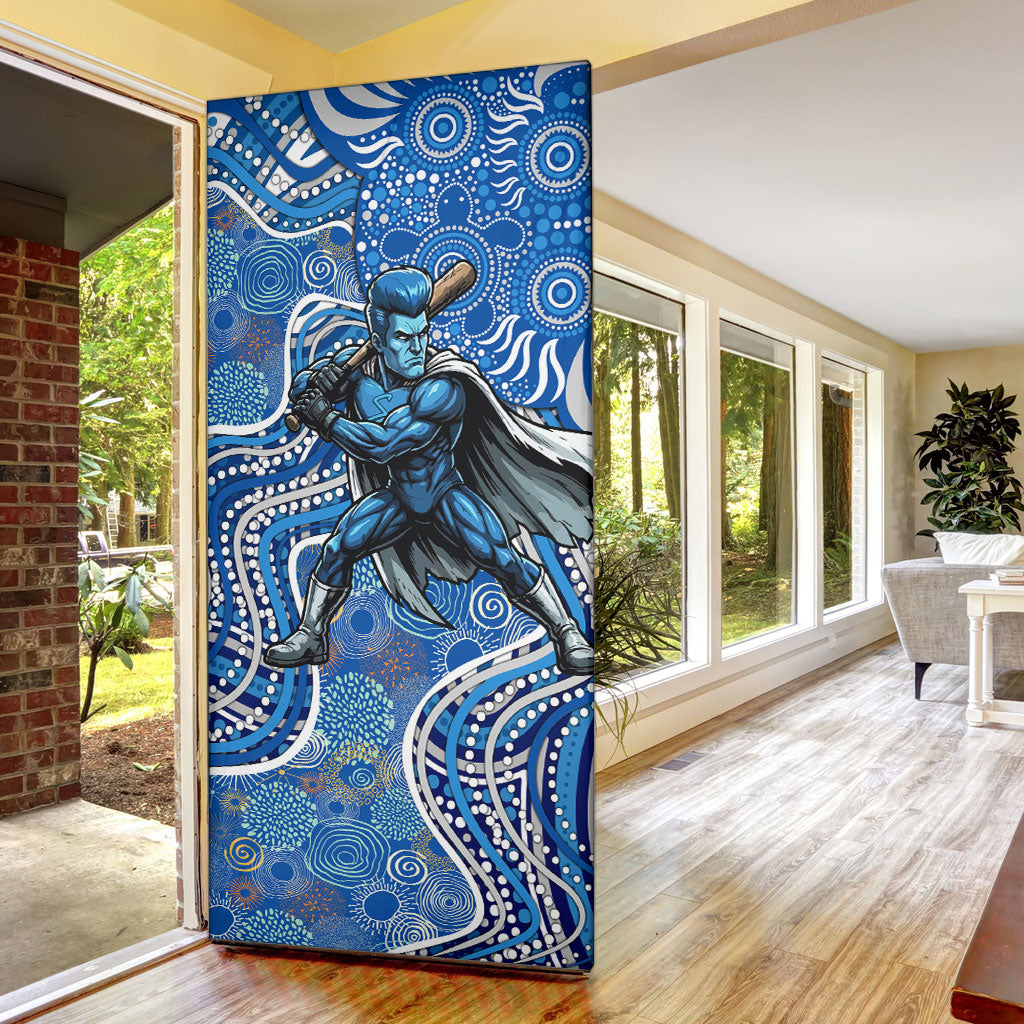 Adelaide Strikers Door Cover Indigenous Dot Art Superhero Batter Tribal Pattern