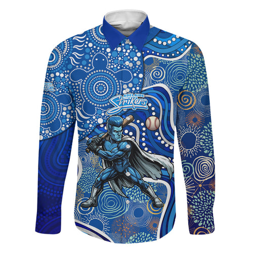 Adelaide Strikers Family Matching Mermaid Dress and Hawaiian Shirt Indigenous Dot Art Superhero Batter Tribal Pattern