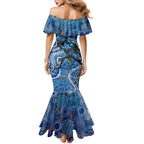 Adelaide Strikers Family Matching Mermaid Dress and Hawaiian Shirt Indigenous Dot Art Superhero Batter Tribal Pattern