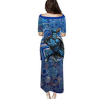 Adelaide Strikers Family Matching Puletasi and Hawaiian Shirt Indigenous Dot Art Superhero Batter Tribal Pattern