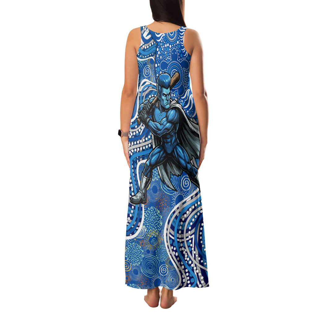 Adelaide Strikers Family Matching Tank Maxi Dress and Hawaiian Shirt Indigenous Dot Art Superhero Batter Tribal Pattern