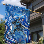 Adelaide Strikers Garden Flag Indigenous Dot Art Superhero Batter Tribal Pattern