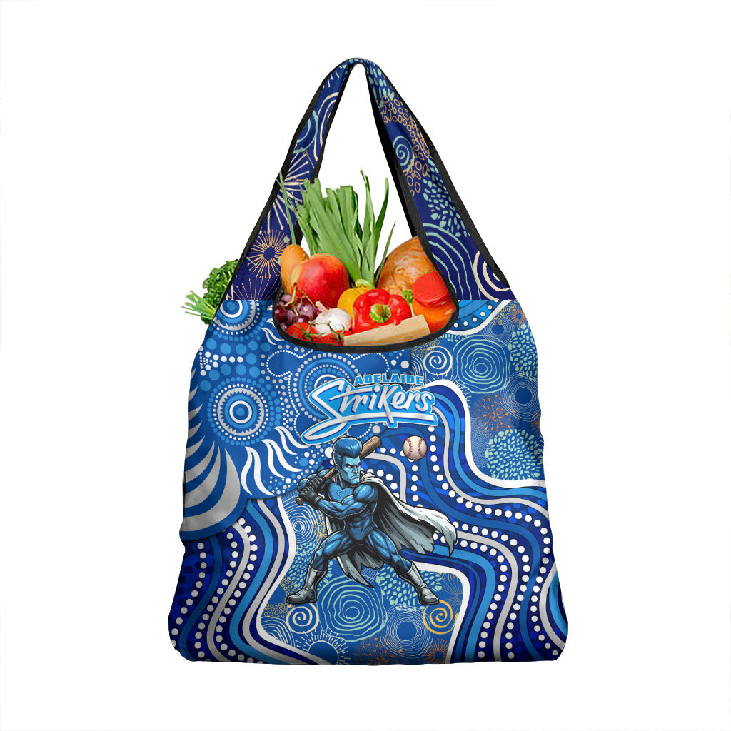Adelaide Strikers Grocery Bag Indigenous Dot Art Superhero Batter Tribal Pattern