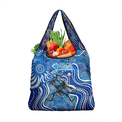 Adelaide Strikers Grocery Bag Indigenous Dot Art Superhero Batter Tribal Pattern