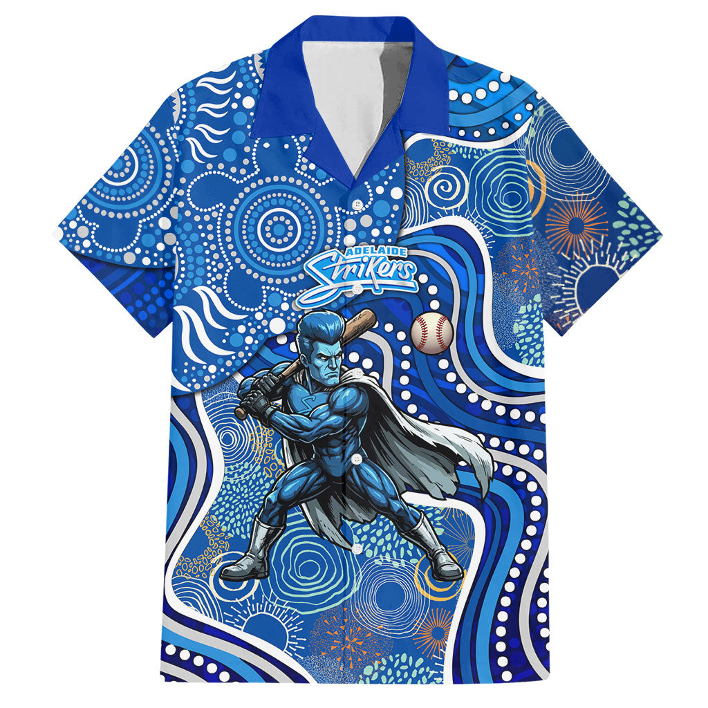 Adelaide Strikers Hawaiian Shirt Indigenous Dot Art Superhero Batter Tribal Pattern