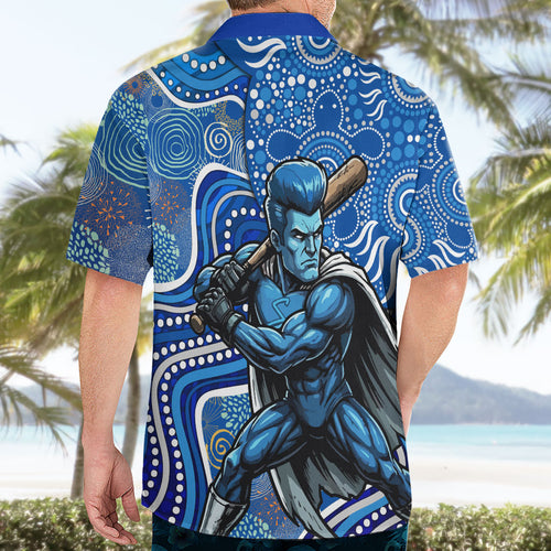 Adelaide Strikers Hawaiian Shirt Indigenous Dot Art Superhero Batter Tribal Pattern
