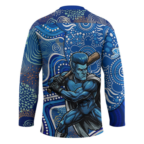 Adelaide Strikers Hockey Jersey Indigenous Dot Art Superhero Batter Tribal Pattern