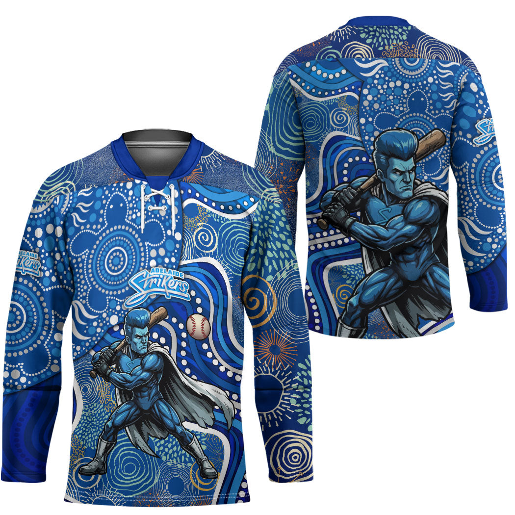Adelaide Strikers Hockey Jersey Indigenous Dot Art Superhero Batter Tribal Pattern
