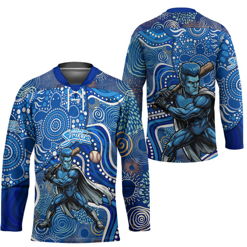 Adelaide Strikers Hockey Jersey Indigenous Dot Art Superhero Batter Tribal Pattern