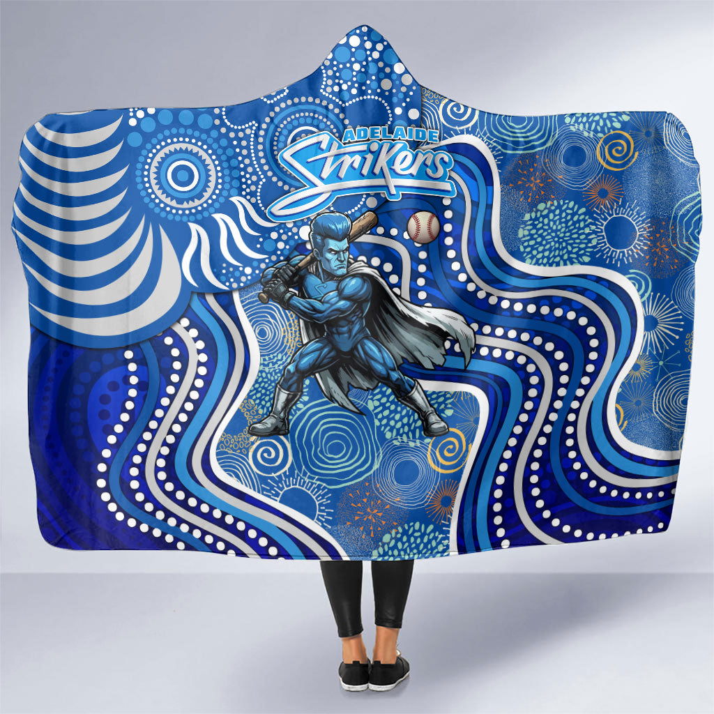Adelaide Strikers Hooded Blanket Indigenous Dot Art Superhero Batter Tribal Pattern