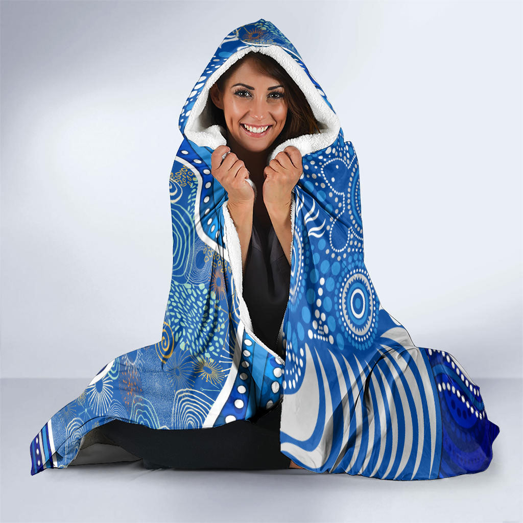 Adelaide Strikers Hooded Blanket Indigenous Dot Art Superhero Batter Tribal Pattern