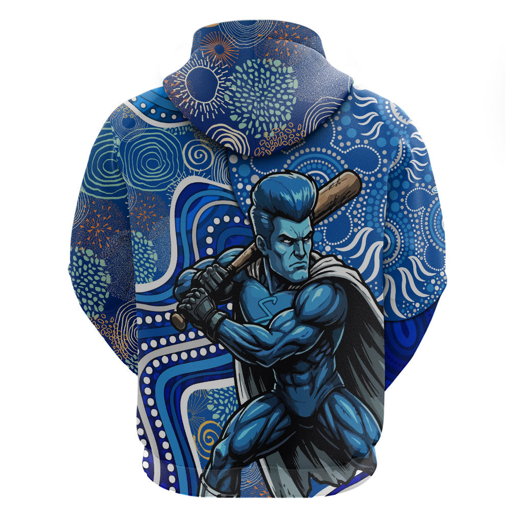 Adelaide Strikers Hoodie Indigenous Dot Art Superhero Batter Tribal Pattern