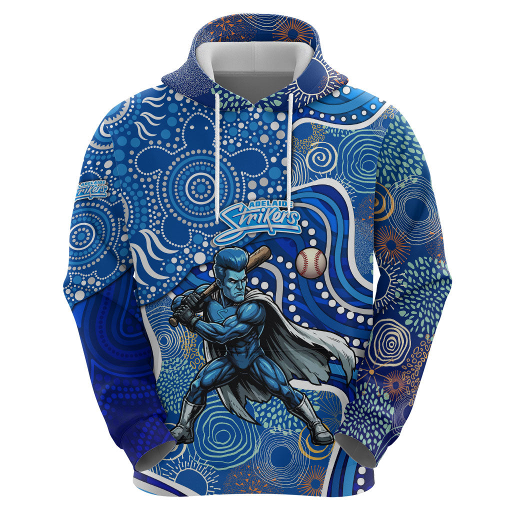 Adelaide Strikers Hoodie Indigenous Dot Art Superhero Batter Tribal Pattern