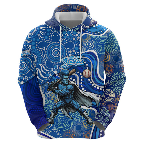 Adelaide Strikers Hoodie Indigenous Dot Art Superhero Batter Tribal Pattern