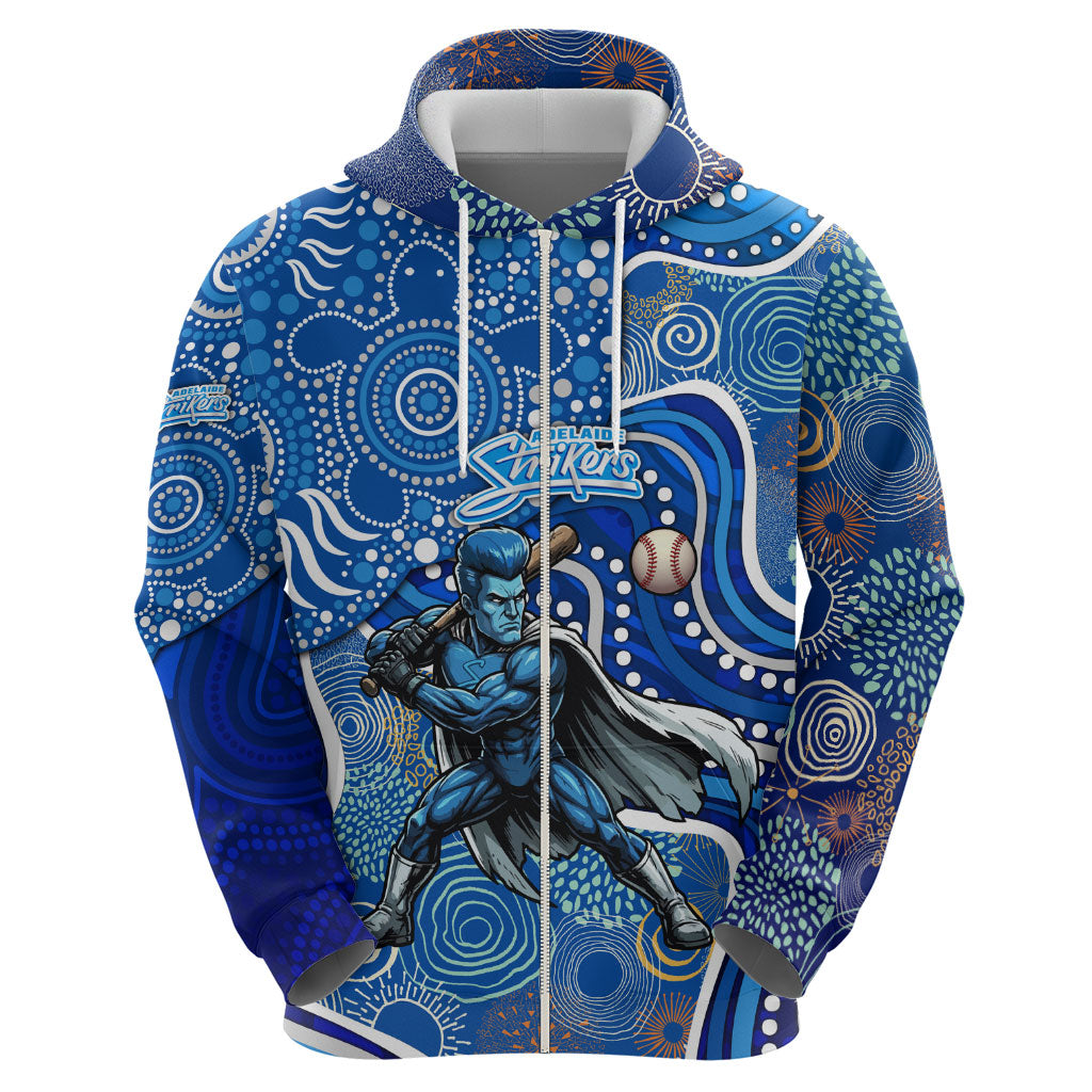 Adelaide Strikers Hoodie Indigenous Dot Art Superhero Batter Tribal Pattern