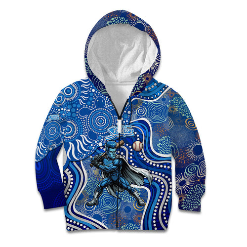 Adelaide Strikers Kid Hoodie Indigenous Dot Art Superhero Batter Tribal Pattern