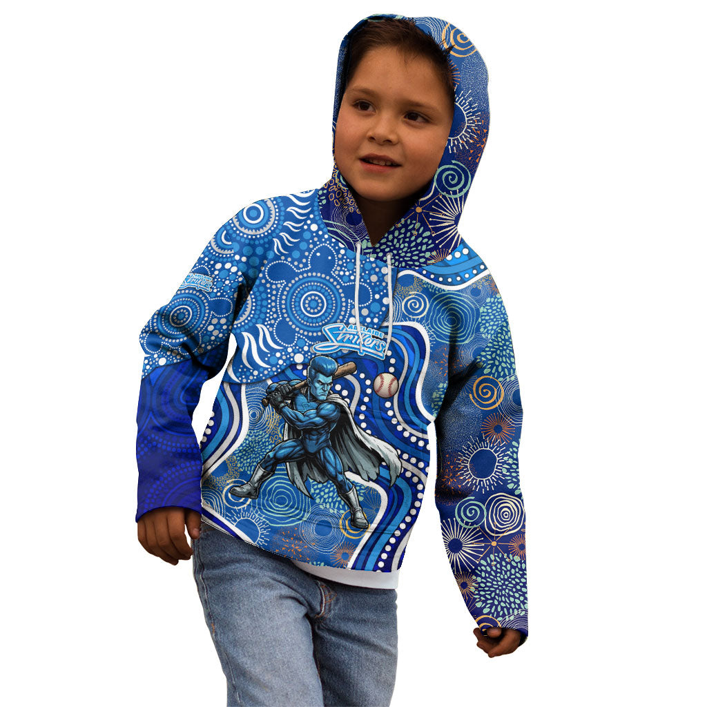 Adelaide Strikers Kid Hoodie Indigenous Dot Art Superhero Batter Tribal Pattern