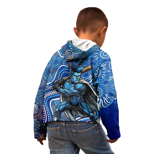 Adelaide Strikers Kid Hoodie Indigenous Dot Art Superhero Batter Tribal Pattern