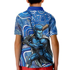 Adelaide Strikers Kid Polo Shirt Indigenous Dot Art Superhero Batter Tribal Pattern