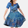 Adelaide Strikers Kid Short Sleeve Dress Indigenous Dot Art Superhero Batter Tribal Pattern
