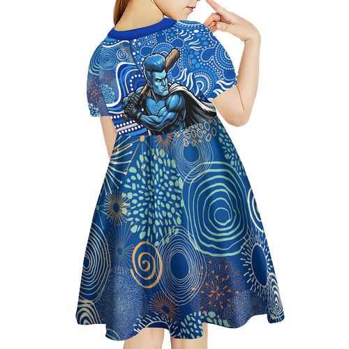Adelaide Strikers Kid Short Sleeve Dress Indigenous Dot Art Superhero Batter Tribal Pattern