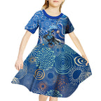Adelaide Strikers Kid Short Sleeve Dress Indigenous Dot Art Superhero Batter Tribal Pattern