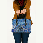 Adelaide Strikers Leather Bag Indigenous Dot Art Superhero Batter Tribal Pattern