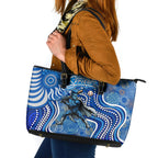 Adelaide Strikers Leather Tote Bag Indigenous Dot Art Superhero Batter Tribal Pattern