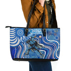 Adelaide Strikers Leather Tote Bag Indigenous Dot Art Superhero Batter Tribal Pattern