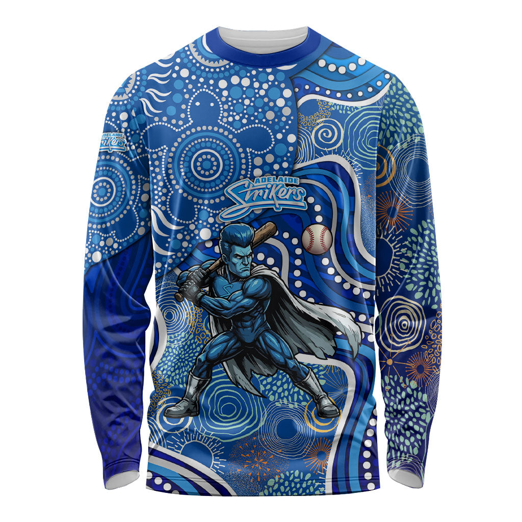 Adelaide Strikers Long Sleeve Shirt Indigenous Dot Art Superhero Batter Tribal Pattern