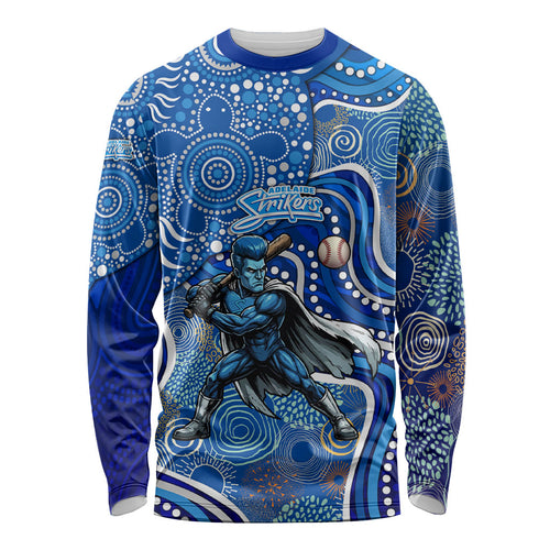 Adelaide Strikers Long Sleeve Shirt Indigenous Dot Art Superhero Batter Tribal Pattern