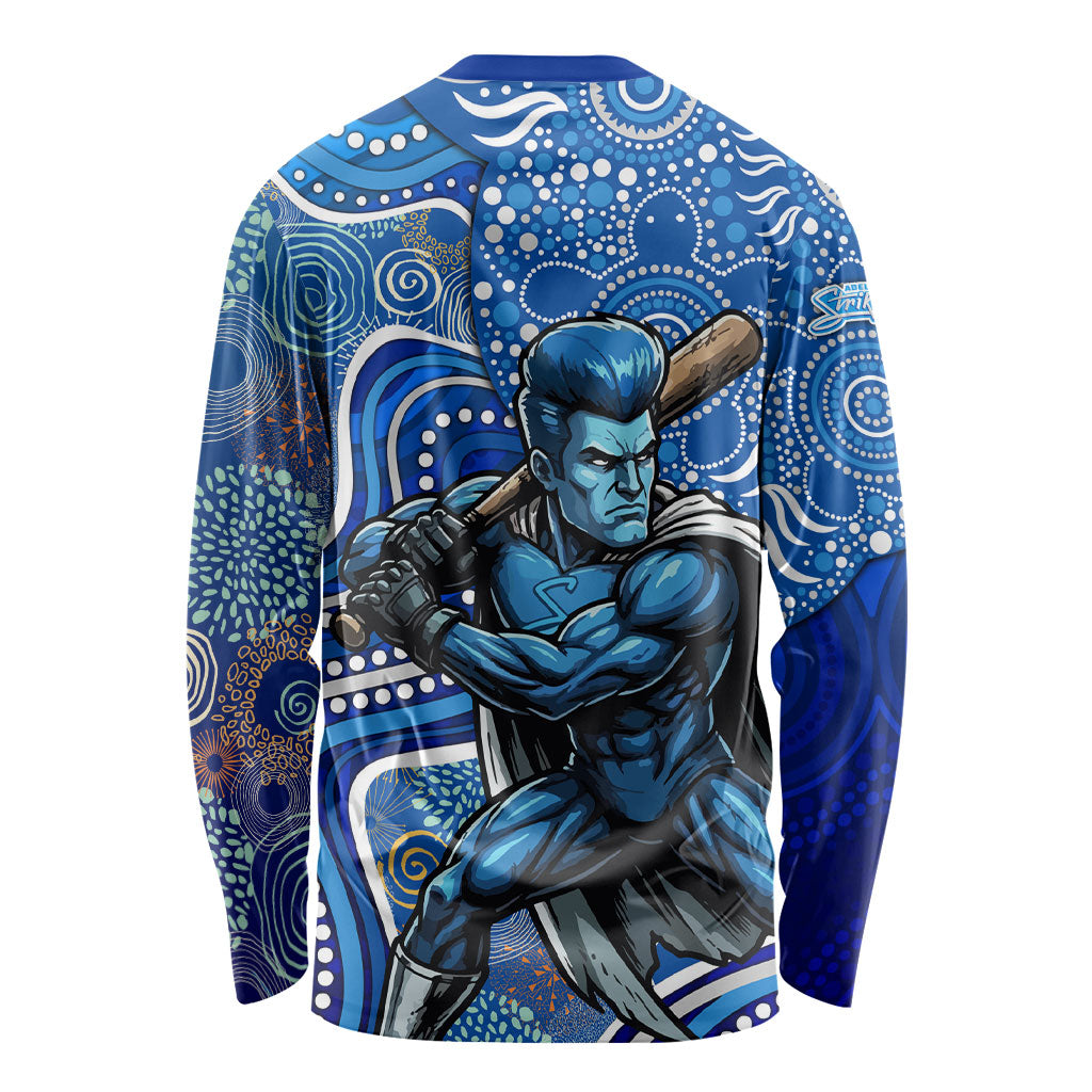Adelaide Strikers Long Sleeve Shirt Indigenous Dot Art Superhero Batter Tribal Pattern