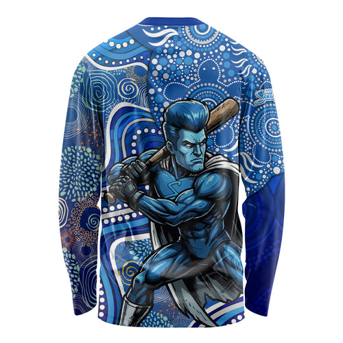 Adelaide Strikers Long Sleeve Shirt Indigenous Dot Art Superhero Batter Tribal Pattern