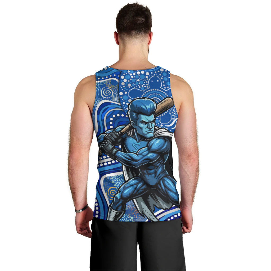 Adelaide Strikers Men Tank Top Indigenous Dot Art Superhero Batter Tribal Pattern