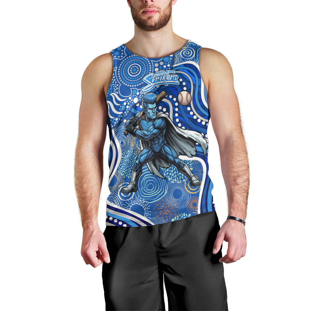 Adelaide Strikers Men Tank Top Indigenous Dot Art Superhero Batter Tribal Pattern